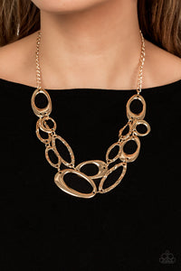 Game OVAL - Gold ~ Paparazzi Necklace - Glitzygals5dollarbling Paparazzi Boutique 