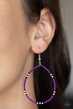 Paparazzi Earrings ~ Keep Up The Good BEADWORK - Purple - Glitzygals5dollarbling Paparazzi Boutique 