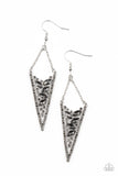 Paparazzi Earrings ~ Sharp-Dressed Drama - Silver - Glitzygals5dollarbling Paparazzi Boutique 
