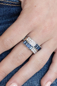 Put Them in Check - Blue ~ Paparazzi Ring - Glitzygals5dollarbling Paparazzi Boutique 