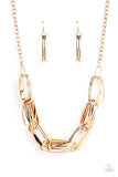 Fiercely Flexing - Gold ~ Paparazzi Necklace - Glitzygals5dollarbling Paparazzi Boutique 