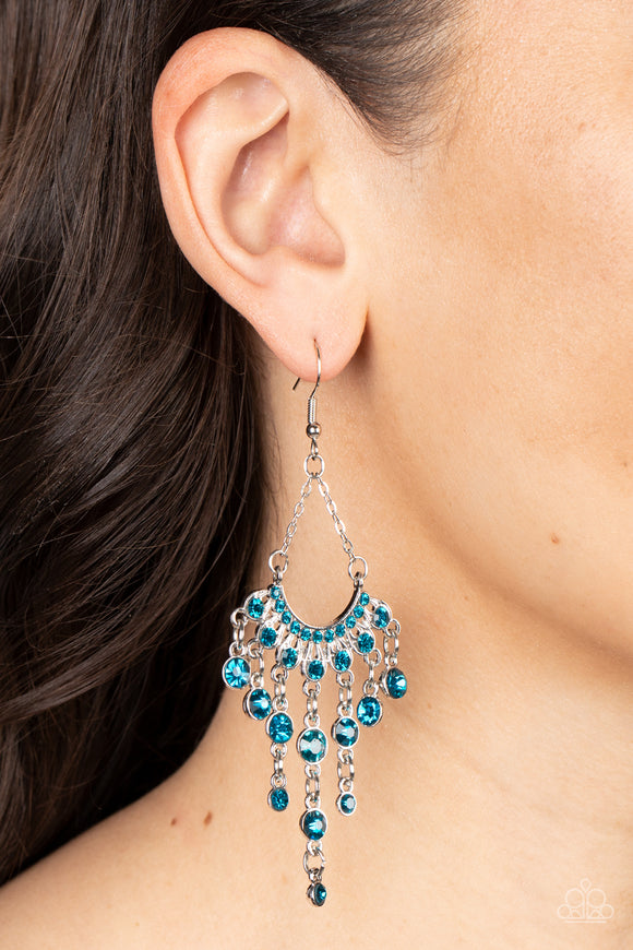 Commanding Candescence - Blue ~ Paparazzi Earrings - Glitzygals5dollarbling Paparazzi Boutique 