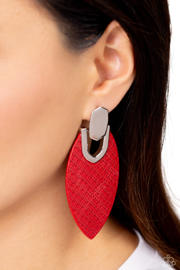 Wildly Workable - Red ~ Paparazzi Earrings - Glitzygals5dollarbling Paparazzi Boutique 