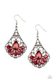 Exemplary Elegance - Red ~ Paparazzi Earrings - Glitzygals5dollarbling Paparazzi Boutique 