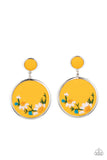 Embroidered Gardens - Yellow ~ Paparazzi Earrings - Glitzygals5dollarbling Paparazzi Boutique 