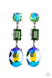 Paparazzi Earrings ~ Extra Envious - Green - Glitzygals5dollarbling Paparazzi Boutique 
