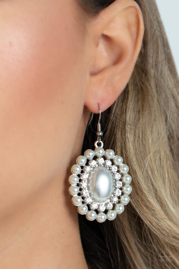 Dolled Up Dazzle - White ~ Paparazzi Earrings - Glitzygals5dollarbling Paparazzi Boutique 