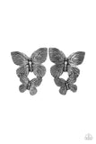 Paparazzi Earrings ~ Blushing Butterflies - Silver - Glitzygals5dollarbling Paparazzi Boutique 