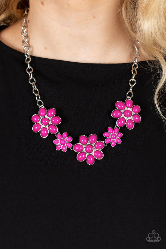 Flamboyantly Flowering - Pink ~ Paparazzi Necklace - Glitzygals5dollarbling Paparazzi Boutique 