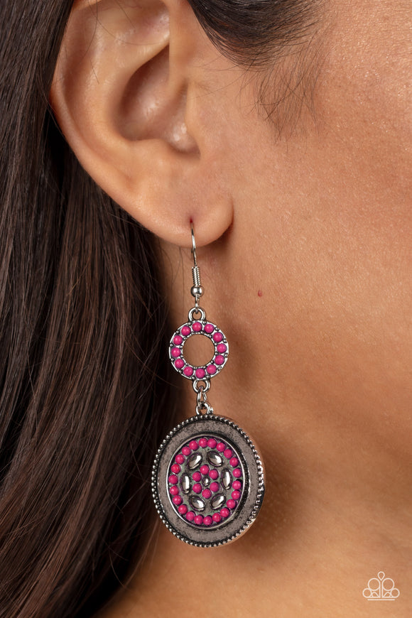 Meadow Mantra - Pink ~ Paparazzi Earrings - Glitzygals5dollarbling Paparazzi Boutique 