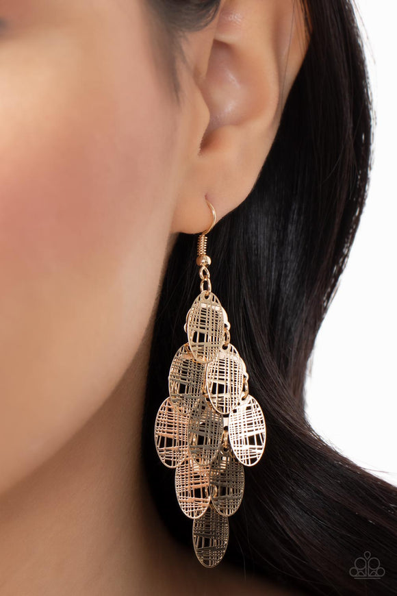 Cross It Off My List - Gold ~ Paparazzi Earrings - Glitzygals5dollarbling Paparazzi Boutique 