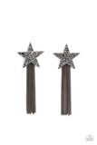 Superstar Solo - Black ~ Paparazzi Earrings - Glitzygals5dollarbling Paparazzi Boutique 