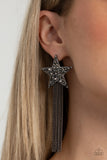 Superstar Solo - Black ~ Paparazzi Earrings - Glitzygals5dollarbling Paparazzi Boutique 