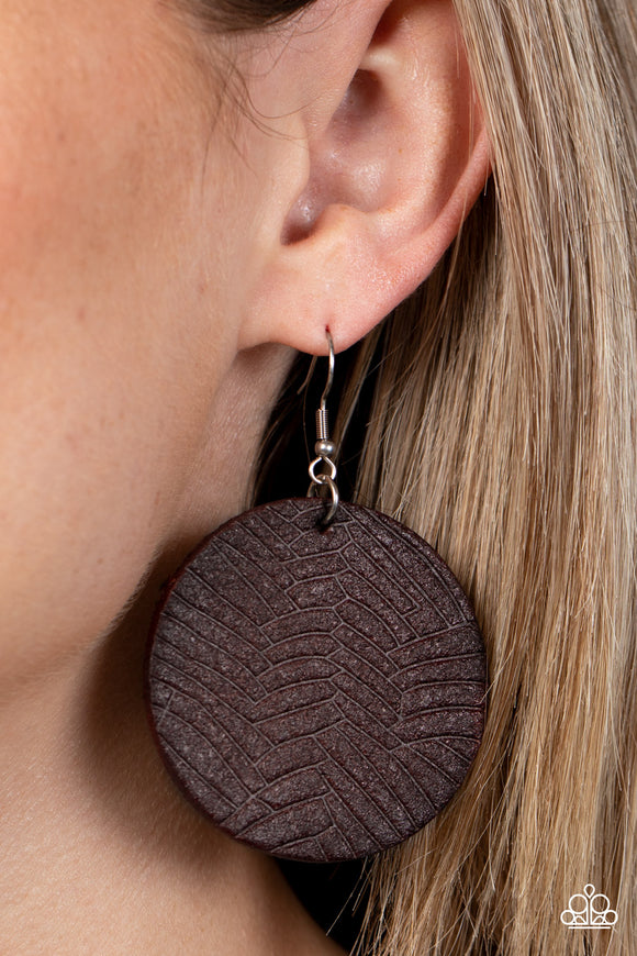 Leathery Loungewear - Brown ~ Paparazzi Earrings - Glitzygals5dollarbling Paparazzi Boutique 