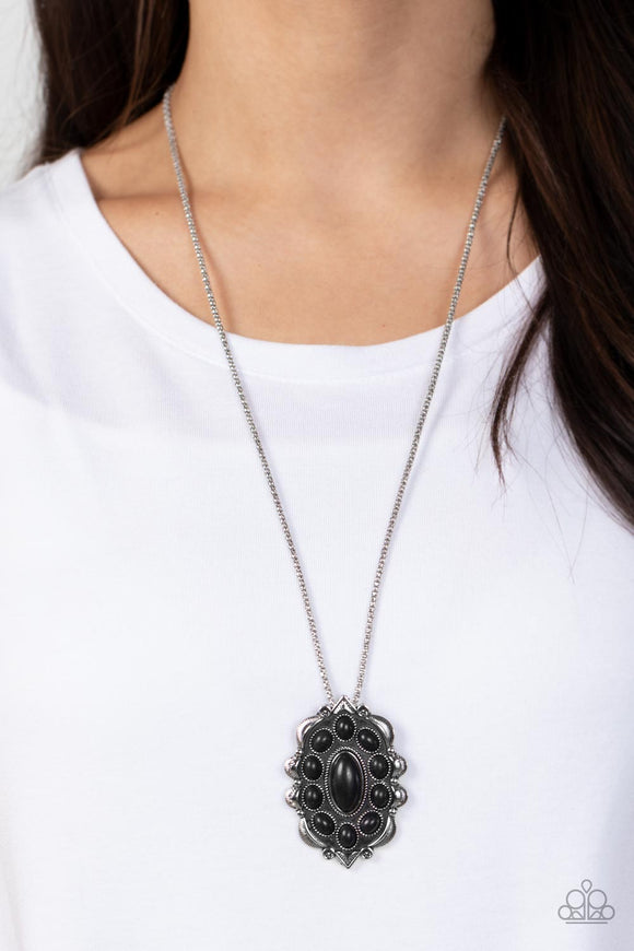 Paparazzi Necklace ~ Mojave Medallion - Black - Glitzygals5dollarbling Paparazzi Boutique 