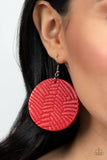 Leathery Loungewear - Red ~ Paparazzi Earrings - Glitzygals5dollarbling Paparazzi Boutique 