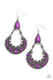 Fluent in Florals - Purple ~ Paparazzi Earrings - Glitzygals5dollarbling Paparazzi Boutique 