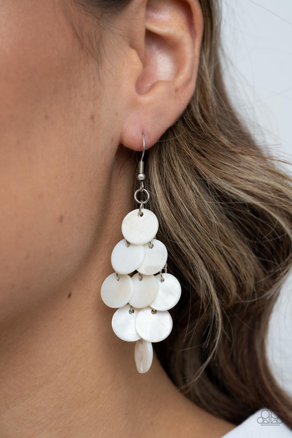 Tropical Tryst - White ~ Paparazzi Earrings - Glitzygals5dollarbling Paparazzi Boutique 