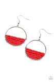 Head-Over-Horizons - Red ~ Paparazzi Earrings - Glitzygals5dollarbling Paparazzi Boutique 