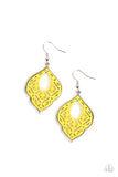 Thessaly Terrace - Yellow ~ Paparazzi Earrings - Glitzygals5dollarbling Paparazzi Boutique 