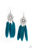 Paparazzi Earrings Pretty in PLUMES - Blue - Glitzygals5dollarbling Paparazzi Boutique 