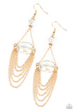 Paparazzi Earrings ~ Ethereally Extravagant - Gold - Glitzygals5dollarbling Paparazzi Boutique 