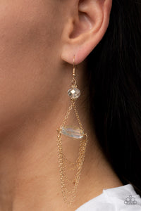Paparazzi Earrings ~ Ethereally Extravagant - Gold - Glitzygals5dollarbling Paparazzi Boutique 