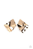 Modern Maverick - Gold ~ Paparazzi Earrings - Glitzygals5dollarbling Paparazzi Boutique 