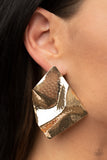 Modern Maverick - Gold ~ Paparazzi Earrings - Glitzygals5dollarbling Paparazzi Boutique 