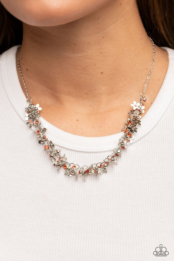 Fearlessly Floral - Orange ~ Paparazzi Necklace - Glitzygals5dollarbling Paparazzi Boutique 