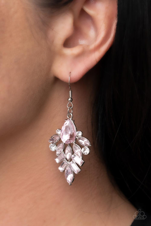 Paparazzi Earrings ~ Stellar-escent Elegance - Pink - Glitzygals5dollarbling Paparazzi Boutique 