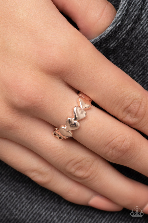 Rhythm of Love - Rose Gold ~ Paparazzi Ring - Glitzygals5dollarbling Paparazzi Boutique 