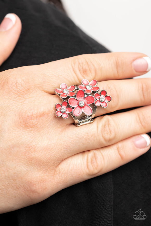 Boastful Blooms - Red ~ Paparazzi Ring - Glitzygals5dollarbling Paparazzi Boutique 