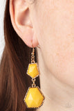 Rio Relic - Yellow ~ Paparazzi Earrings - Glitzygals5dollarbling Paparazzi Boutique 