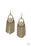 Paparazzi Earrings ~ Castle Cottage - Brass - Glitzygals5dollarbling Paparazzi Boutique 