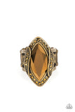 Let Me Take a REIGN Check - Brass ~ Paparazzi Ring - Glitzygals5dollarbling Paparazzi Boutique 