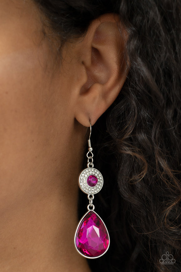 Collecting My Royalties - Pink ~ Paparazzi Earrings - Glitzygals5dollarbling Paparazzi Boutique 