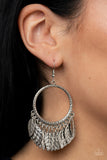 FOWL Tempered - Silver ~ Paparazzi Earrings - Glitzygals5dollarbling Paparazzi Boutique 