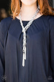 SCARFed for Attention - Silver Blockbuster Necklace - Glitzygals5dollarbling Paparazzi Boutique 