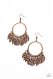 FOWL Tempered - Copper ~ Paparazzi Earrings - Glitzygals5dollarbling Paparazzi Boutique 