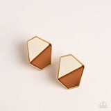 Generically Geometric - Brown ~ Paparazzi Earrings - Glitzygals5dollarbling Paparazzi Boutique 