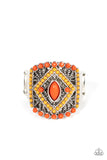 Amplified Aztec - Orange ~ Paparazzi Ring - Glitzygals5dollarbling Paparazzi Boutique 