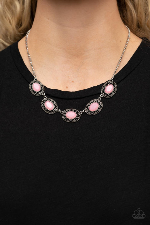 Sunshiny Shimmer - Pink ~ Paparazzi Necklace - Glitzygals5dollarbling Paparazzi Boutique 