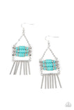 Tribal Tapestry - Blue ~ Paparazzi Earrings - Glitzygals5dollarbling Paparazzi Boutique 