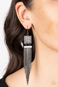 Dramatically Deco - Black ~ Paparazzi Earrings - Glitzygals5dollarbling Paparazzi Boutique 