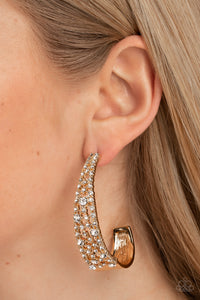 Cold as Ice - Gold ~ Paparazzi Earrings - Glitzygals5dollarbling Paparazzi Boutique 