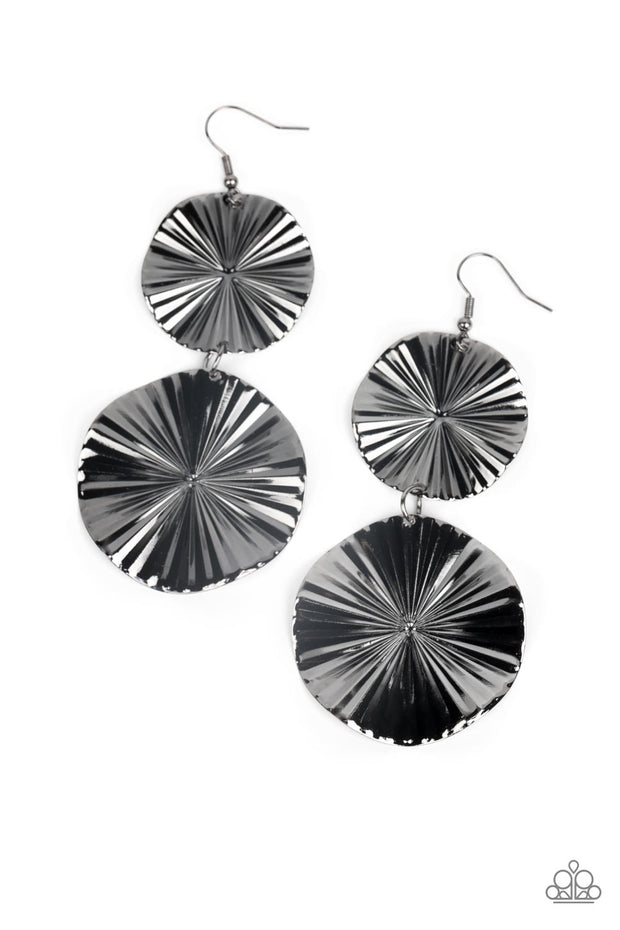In Your Wildest FAN-tasy - Black ~ Paparazzi Earrings - Glitzygals5dollarbling Paparazzi Boutique 