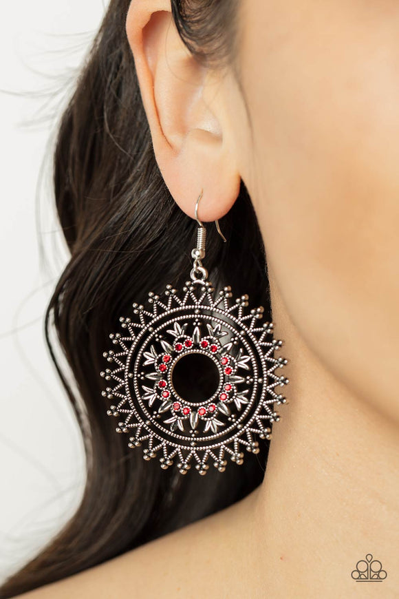 Revel in Radiance - Red ~ Paparazzi Earrings - Glitzygals5dollarbling Paparazzi Boutique 