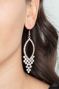 GLOWING off the Deep End - White ~ Paparazzi Earrings - Glitzygals5dollarbling Paparazzi Boutique 