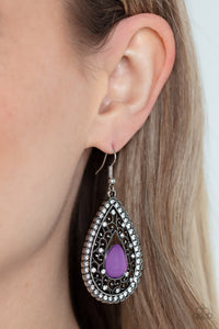 Paparazzi Earrings ~ Cloud Nine Couture - Purple - Glitzygals5dollarbling Paparazzi Boutique 